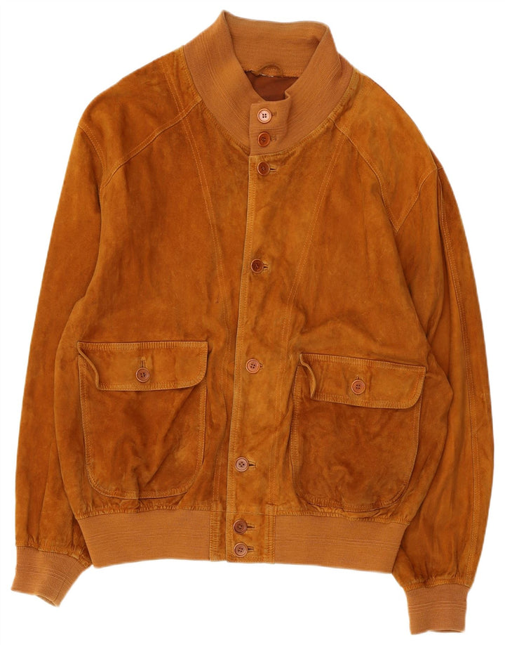 VINTAGE Bomberjakke i ruskind til mænd UK 42 XL Brun