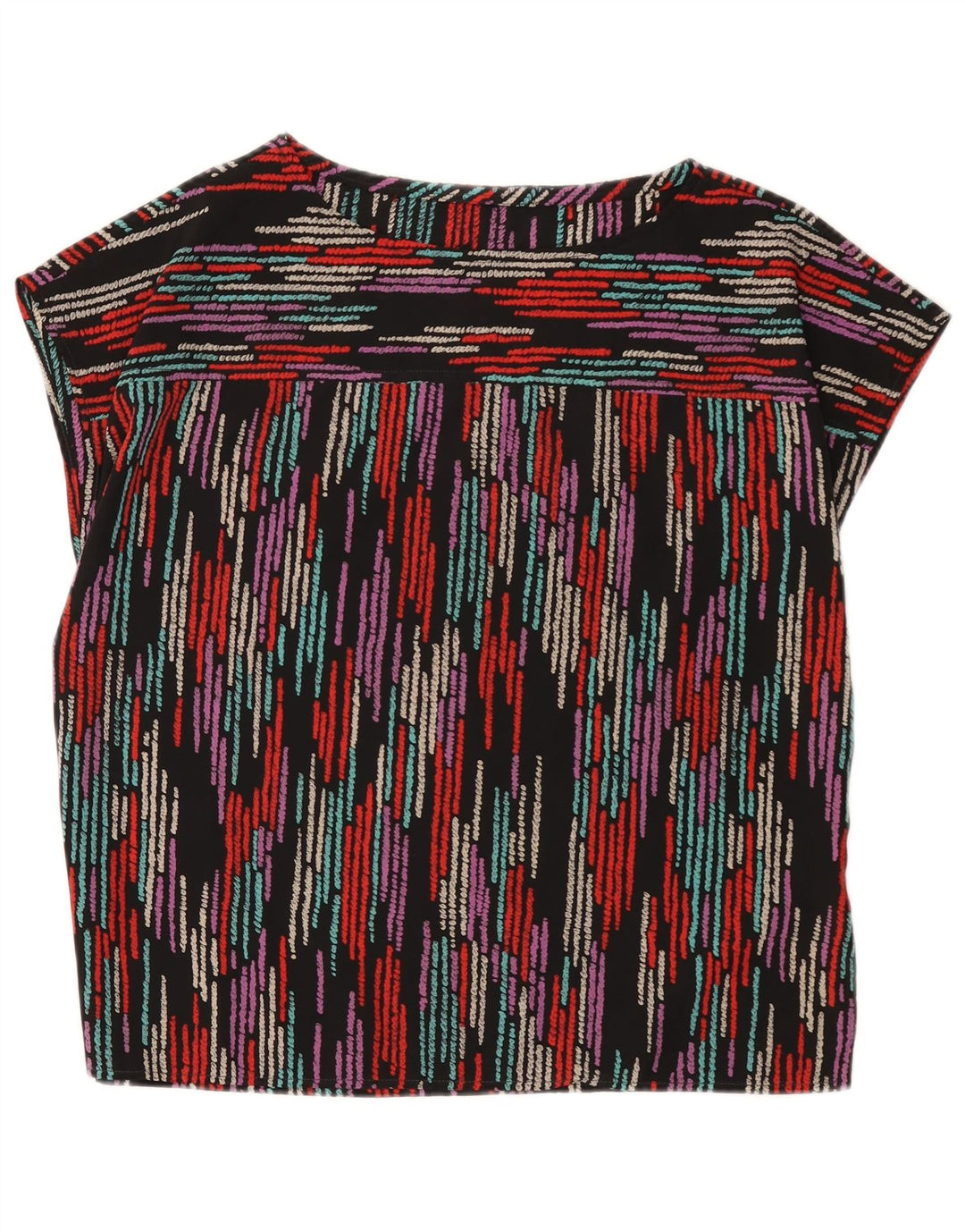 Vintage Dame Bluse Top UK 16 Stor Flerfarvet Stribet