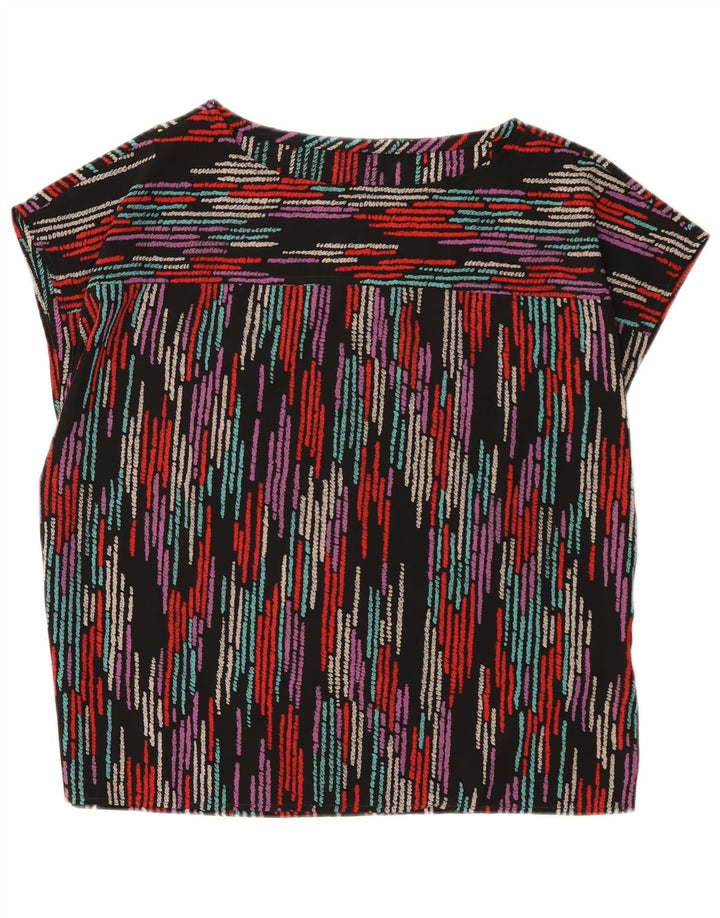 Vintage Dame Bluse Top UK 16 Stor Flerfarvet Stribet