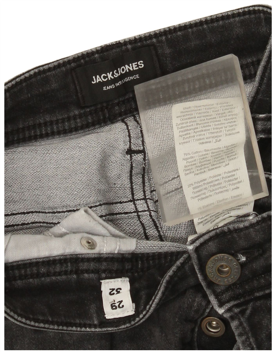 Jack & Jones Herre GLENN Slim Jeans W29 L32 Grå Bomuld