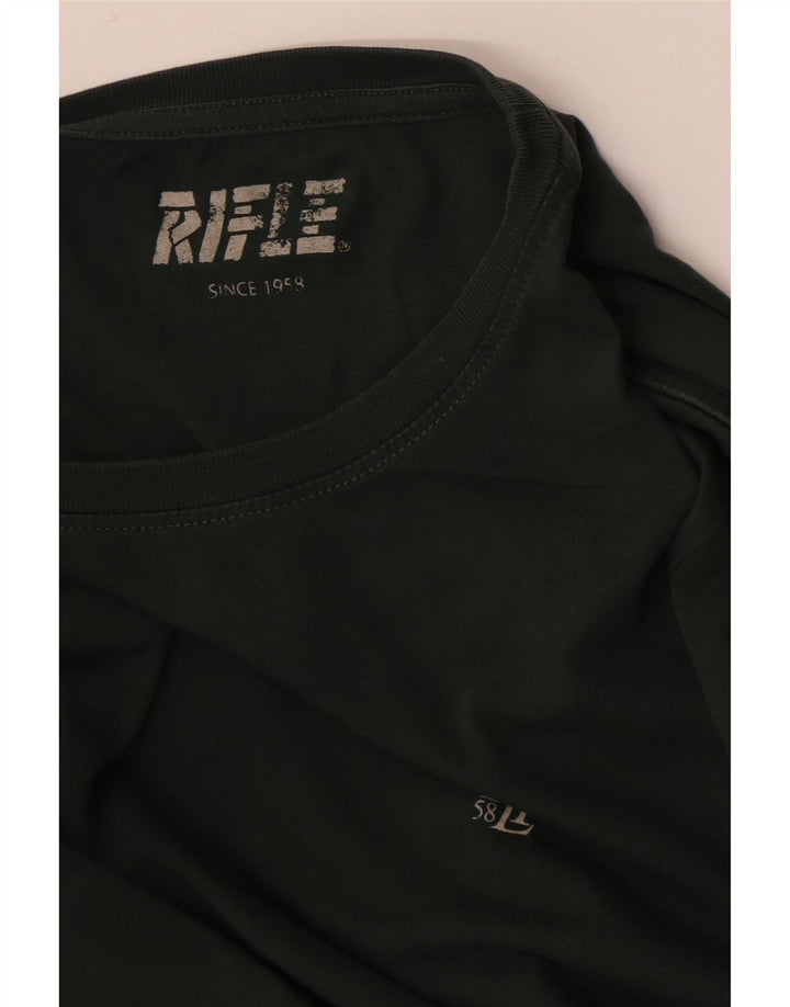 Rifle Herre Top Langærmet Lille Grøn Bomuld