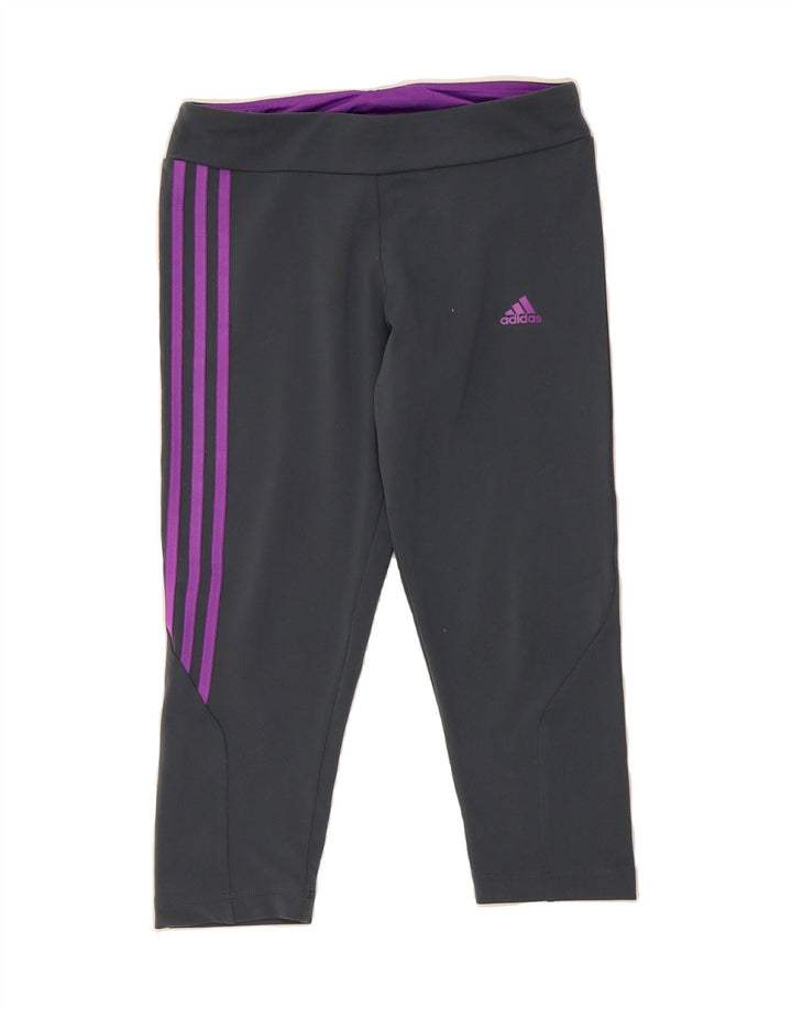 ADIDAS Womens Climalite Capri Leggings UK 8/10 Small Grey Polyester Vintage Adidas and Second-Hand Adidas from Messina Hembry 