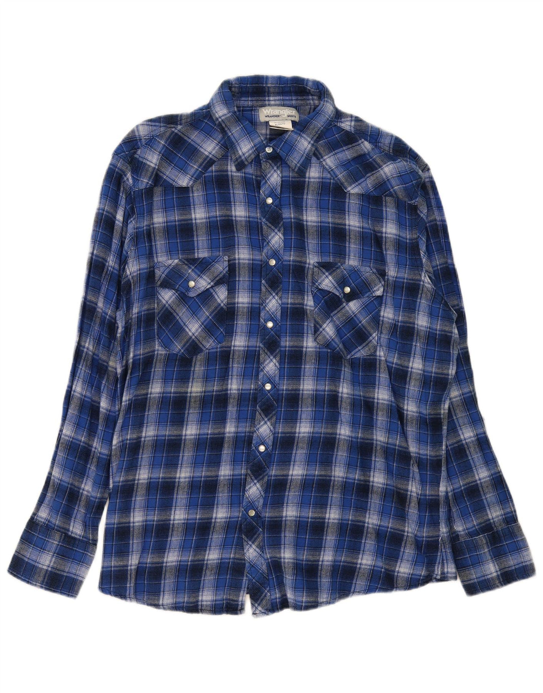 Wrangler Flanellskjorte til mænd XL blå ternet bomuld