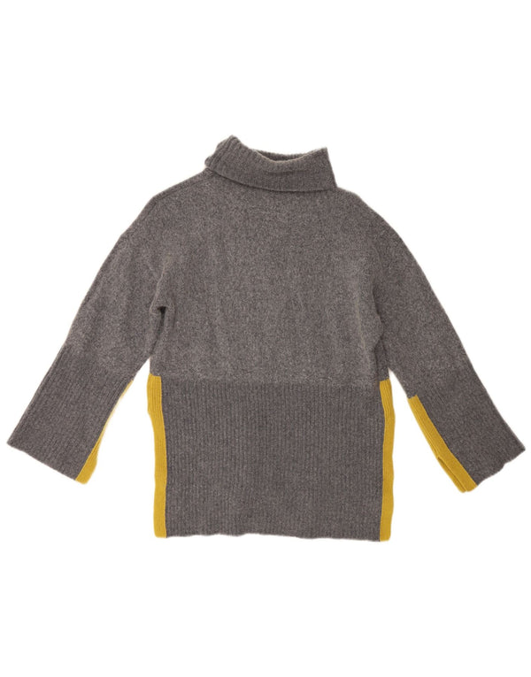 White Stuff Dame Roll Neck Jumper Sweater UK 10 Small Grey Colourblock
