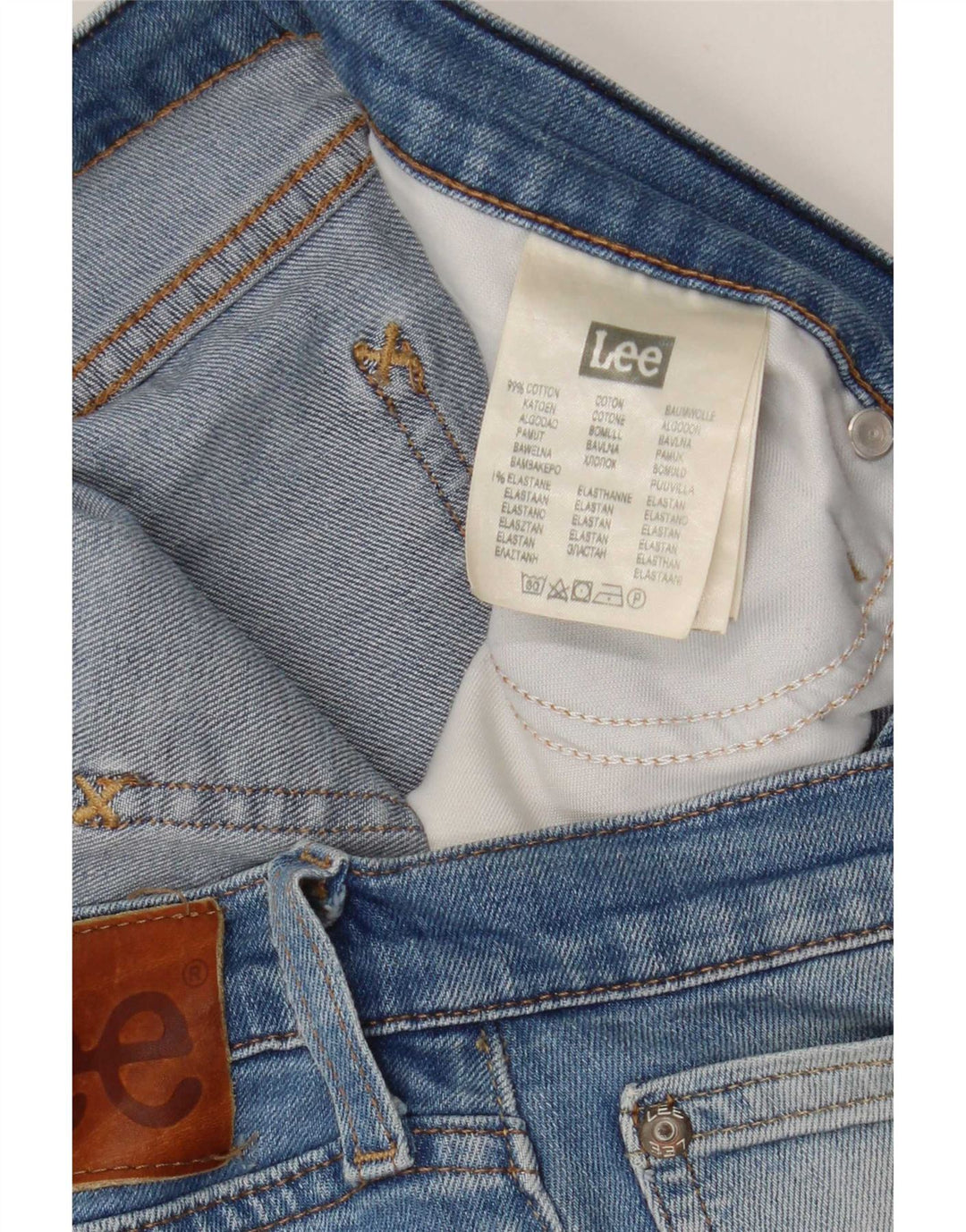 Lee Herre Luke Straight Jeans W31 L29 Blå Bomuld