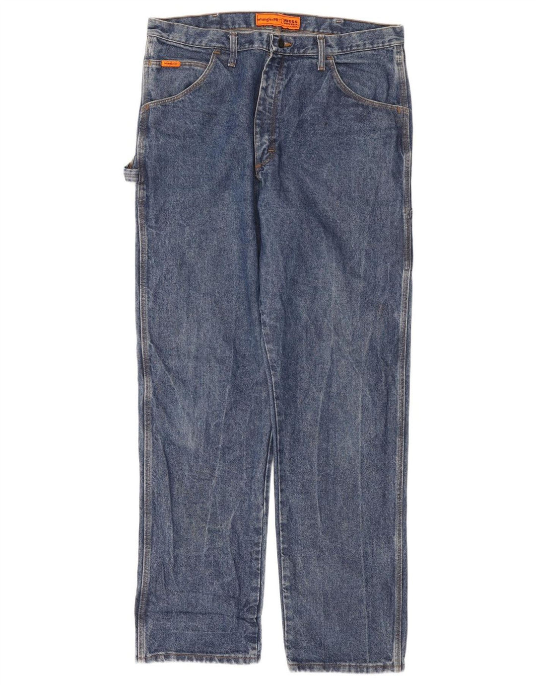 WRANGLER Straight jeans til mænd W38 L36 blå bomuld