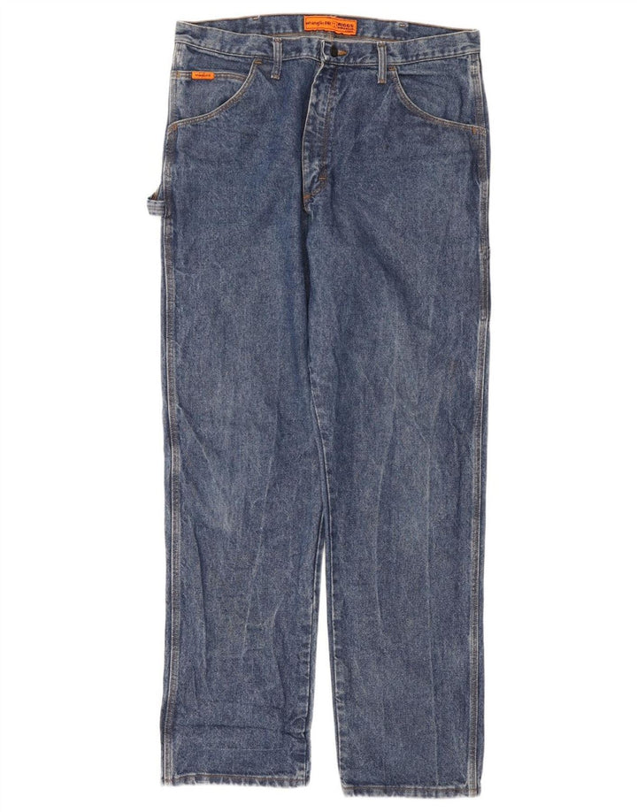 WRANGLER Straight jeans til mænd W38 L36 blå bomuld