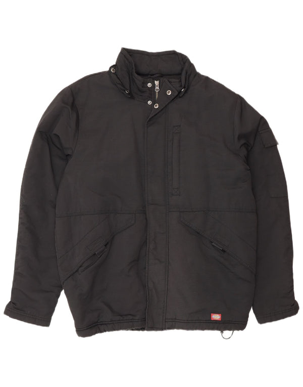 Dickies Herre Windbreaker Jacket UK 40 Large Black Cotton