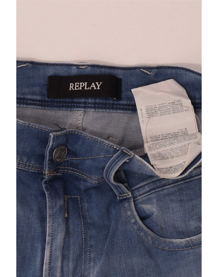 Replay Dame Slim Jeans W29 L32 Blå Bomuld