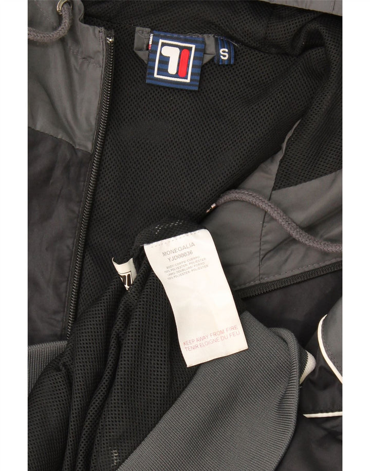 Fila Regnjakke med hætte til mænd Small Black Colourblock Polyester