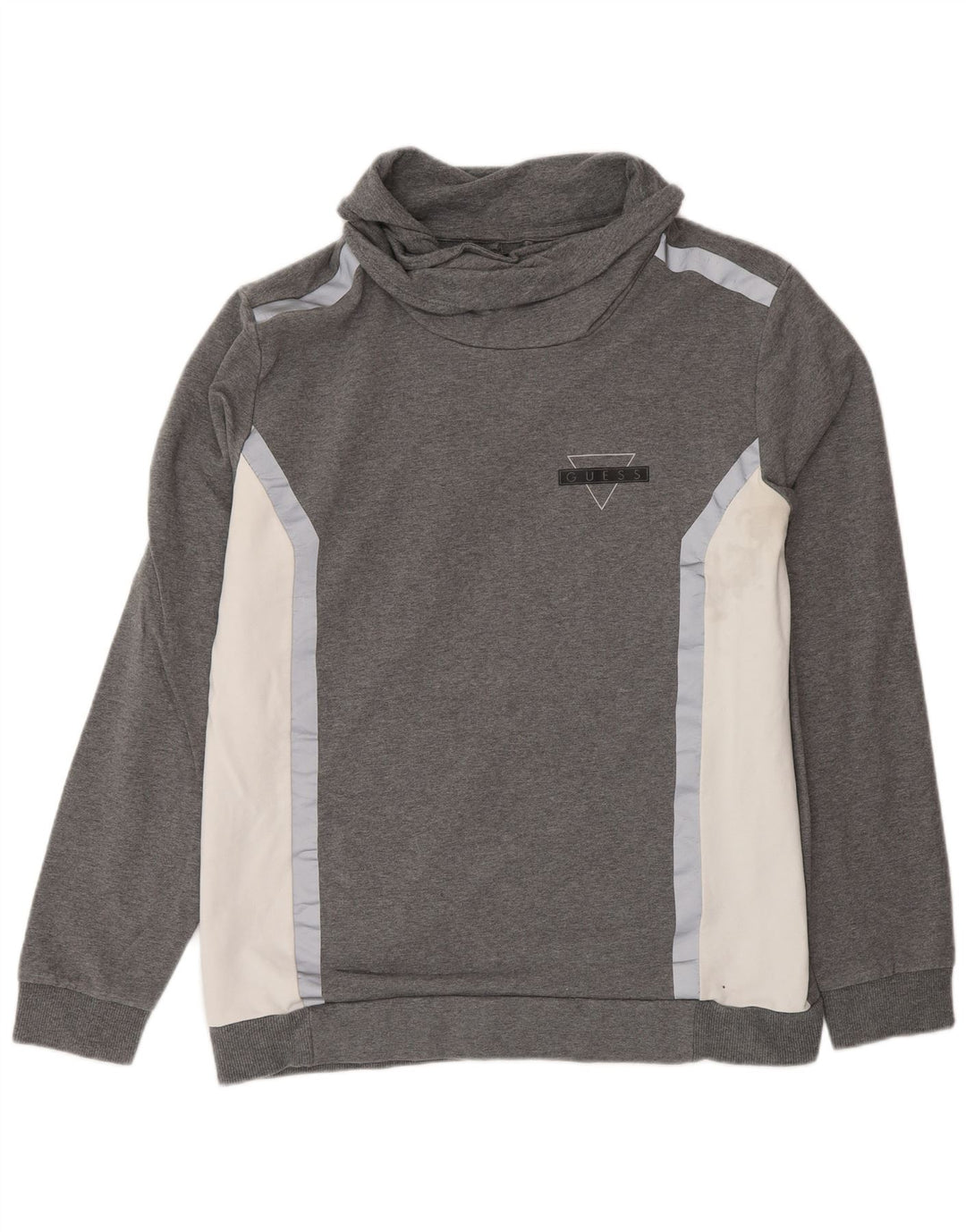 Guess Dame Sweatshirt Jumper IT 42 Medium Grey Colourblock Bomuld