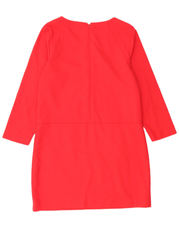 J. Crew Womens 3/4-ærmet Shift Dress US 8 Medium Rød Uld