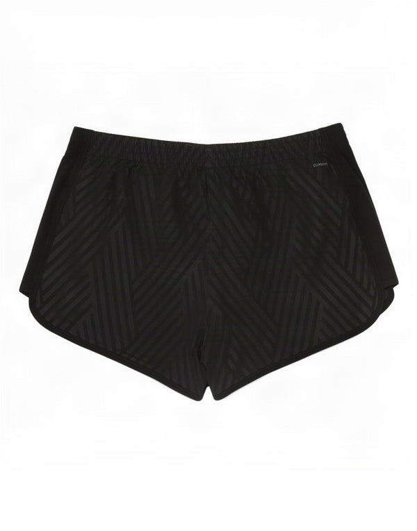 Adidas Womens Climalite Sport Shorts UK 16/18 Large Black Striped