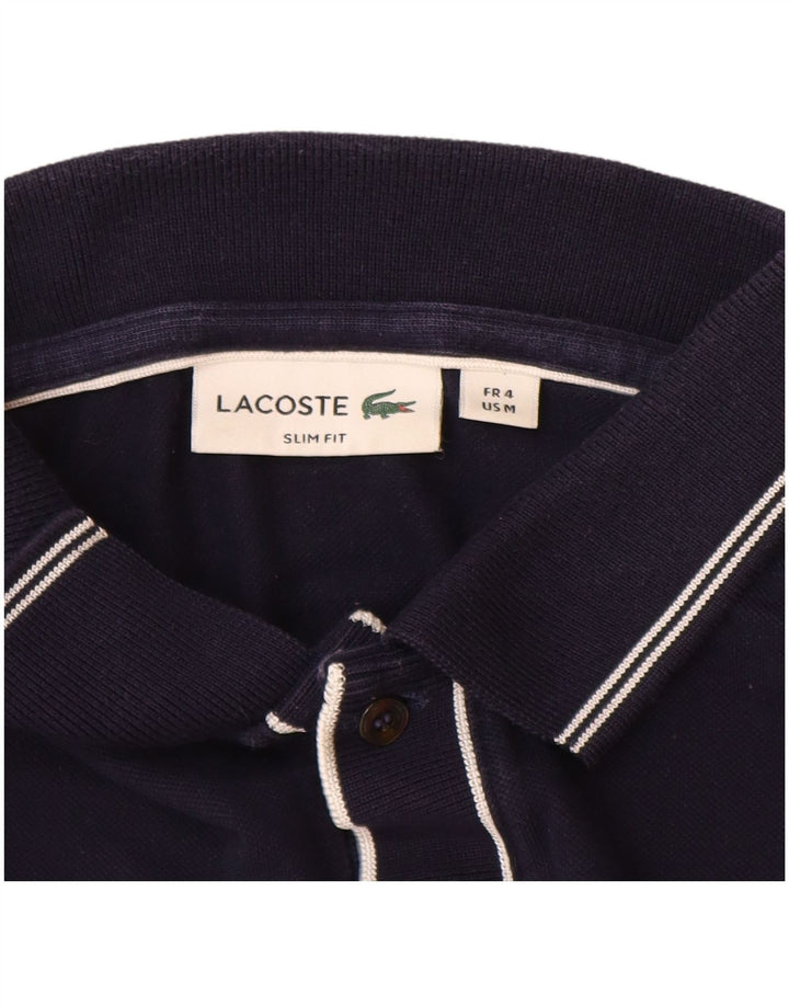 LACOSTE Herre Slim Fit Polo Shirt Størrelse 4 Medium Marineblå Bomuld