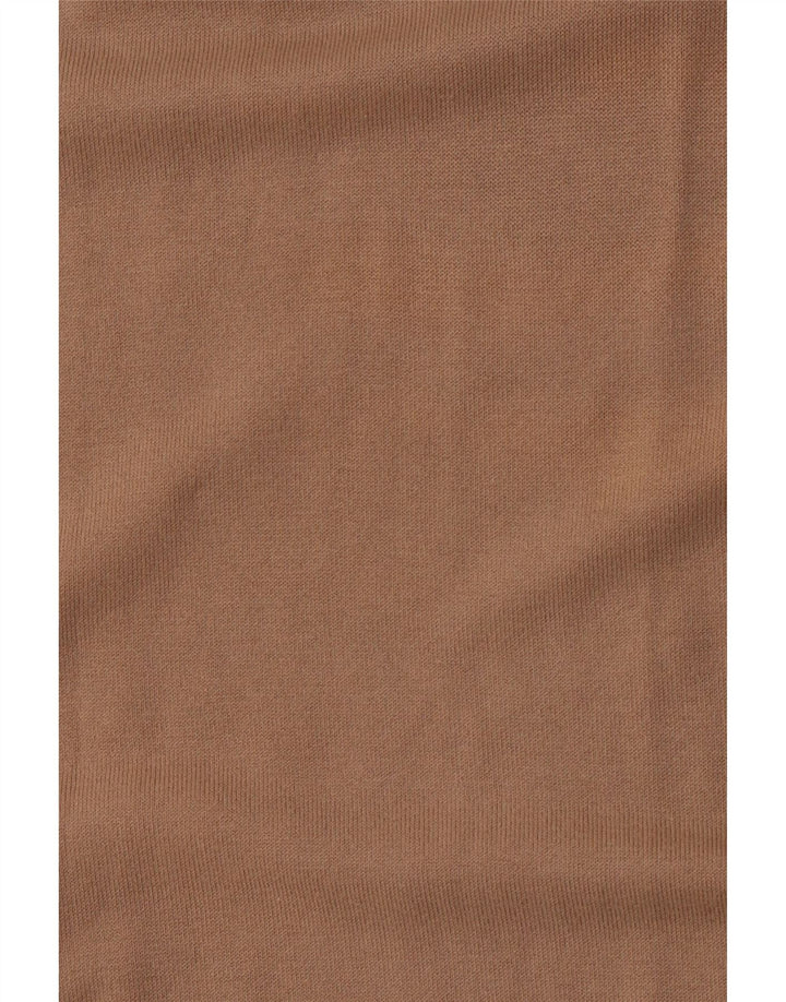 BENETTON Dame Slim Fit Jumper Sweater UK 14 Stor Beige Bomuld