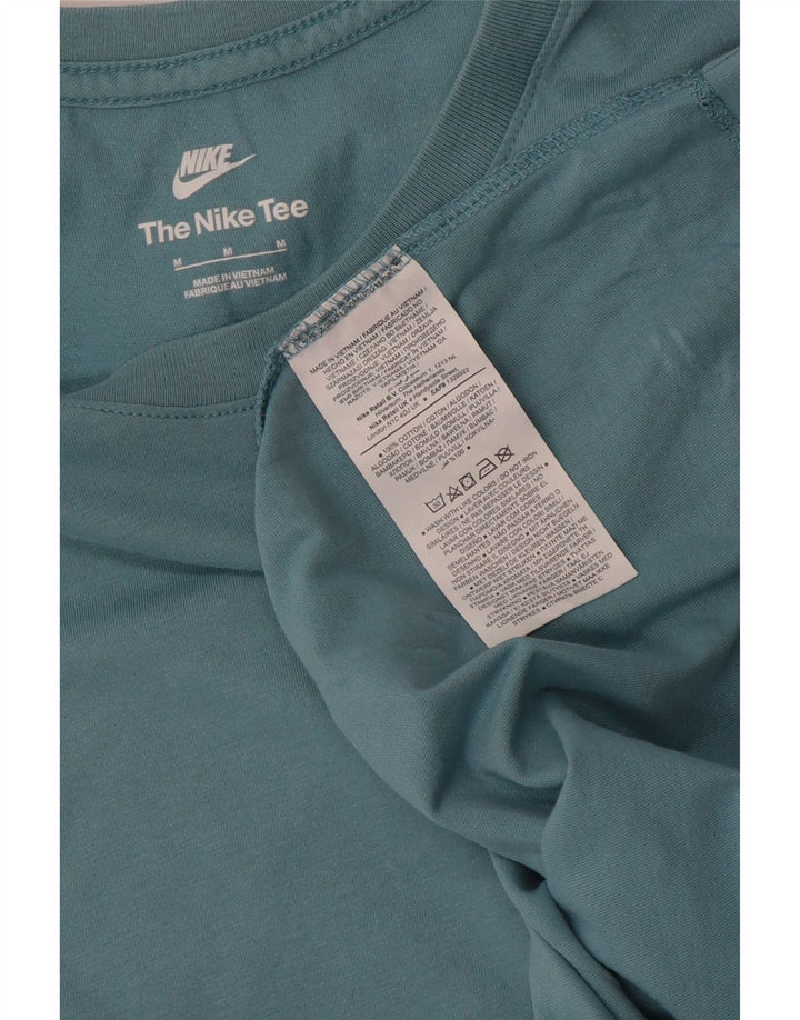 Nike T-shirt top mellemblå bomuld til mænd
