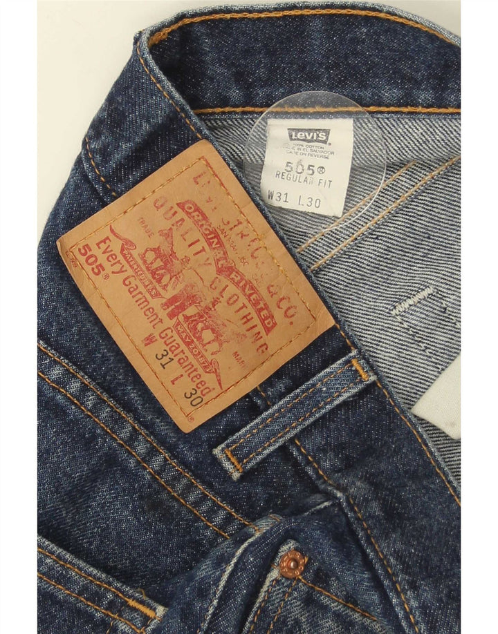 Levi's Herre 505 Regular Fit Straight Jeans W31 L30 Blå Bomuld