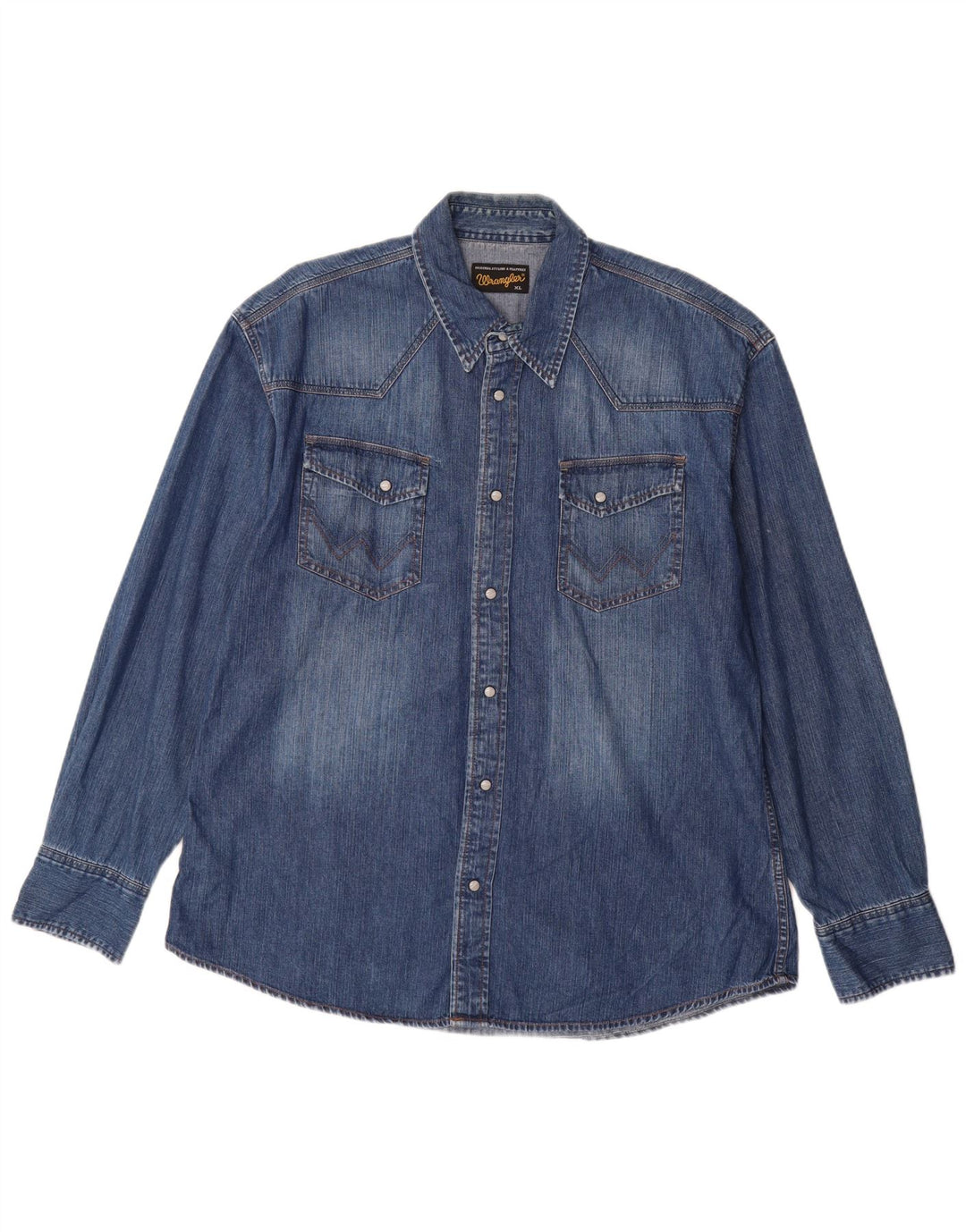Wrangler Herre Denim Shirt XL Blå Bomuld