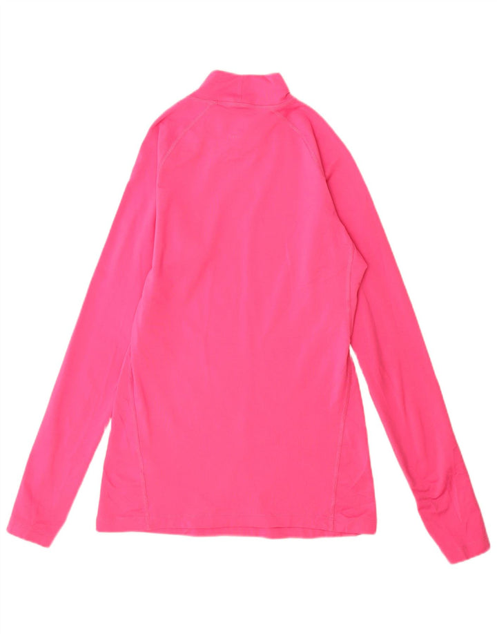 Nike Dame Dri Fit Top Langærmet UK 12 Medium Pink Polyester