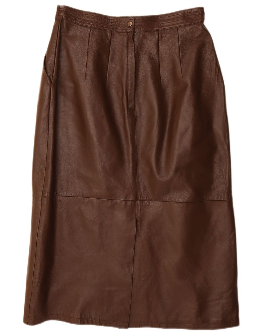 VINTAGE Pencil Skirt til kvinder IT 40 Small W28 Brunt læder