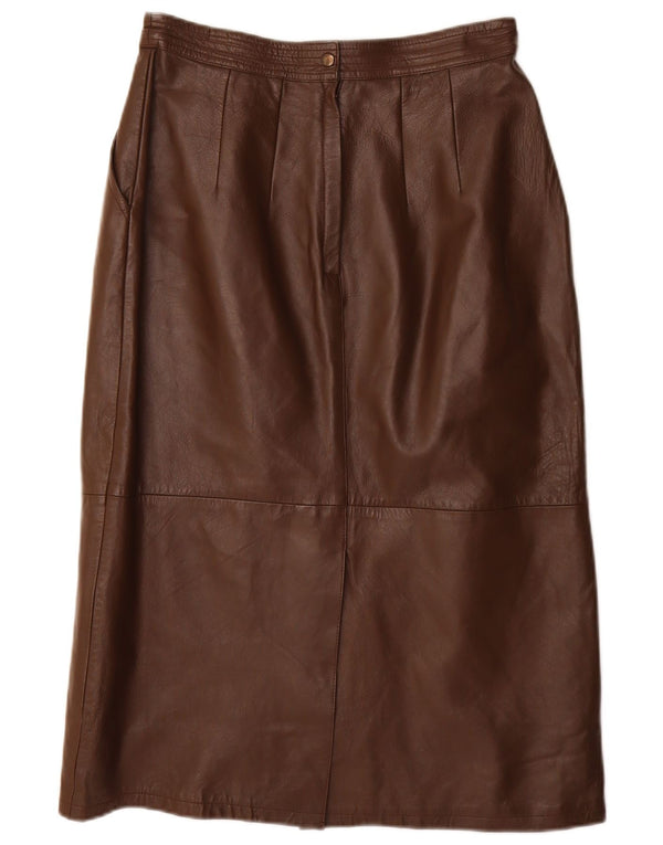 VINTAGE Pencil Skirt til kvinder IT 40 Small W28 Brunt læder