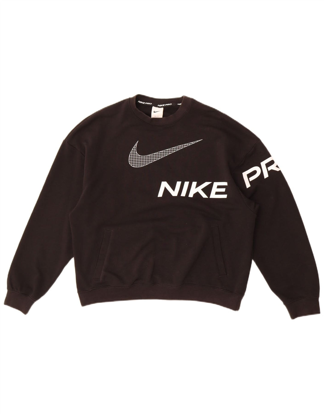Nike Womens Grafisk Oversized Sweatshirt Jumper UK 10 Small Black Bomuld