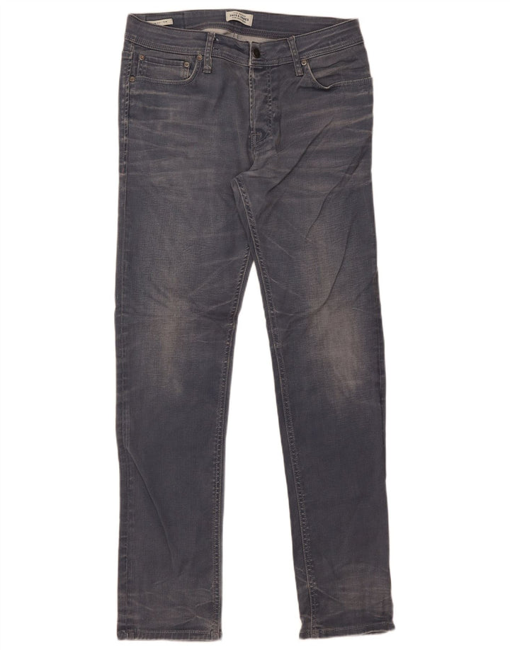 Jack & Jones Herre Tim Slim Jeans W34 L34 Grå Bomuld
