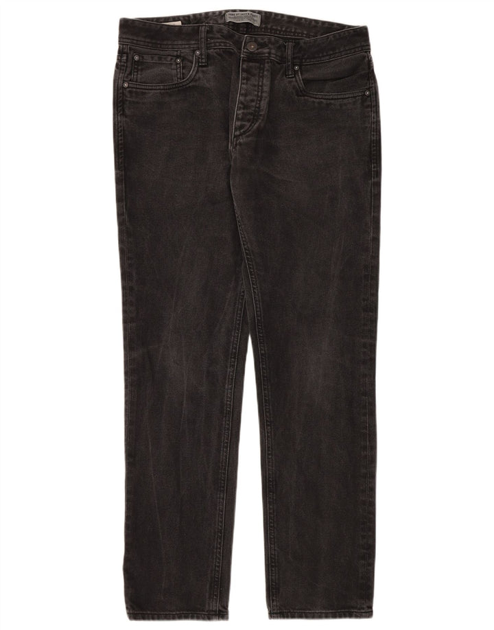 JACK & JONES Slim Jeans til mænd W34 L32 Sort bomuld