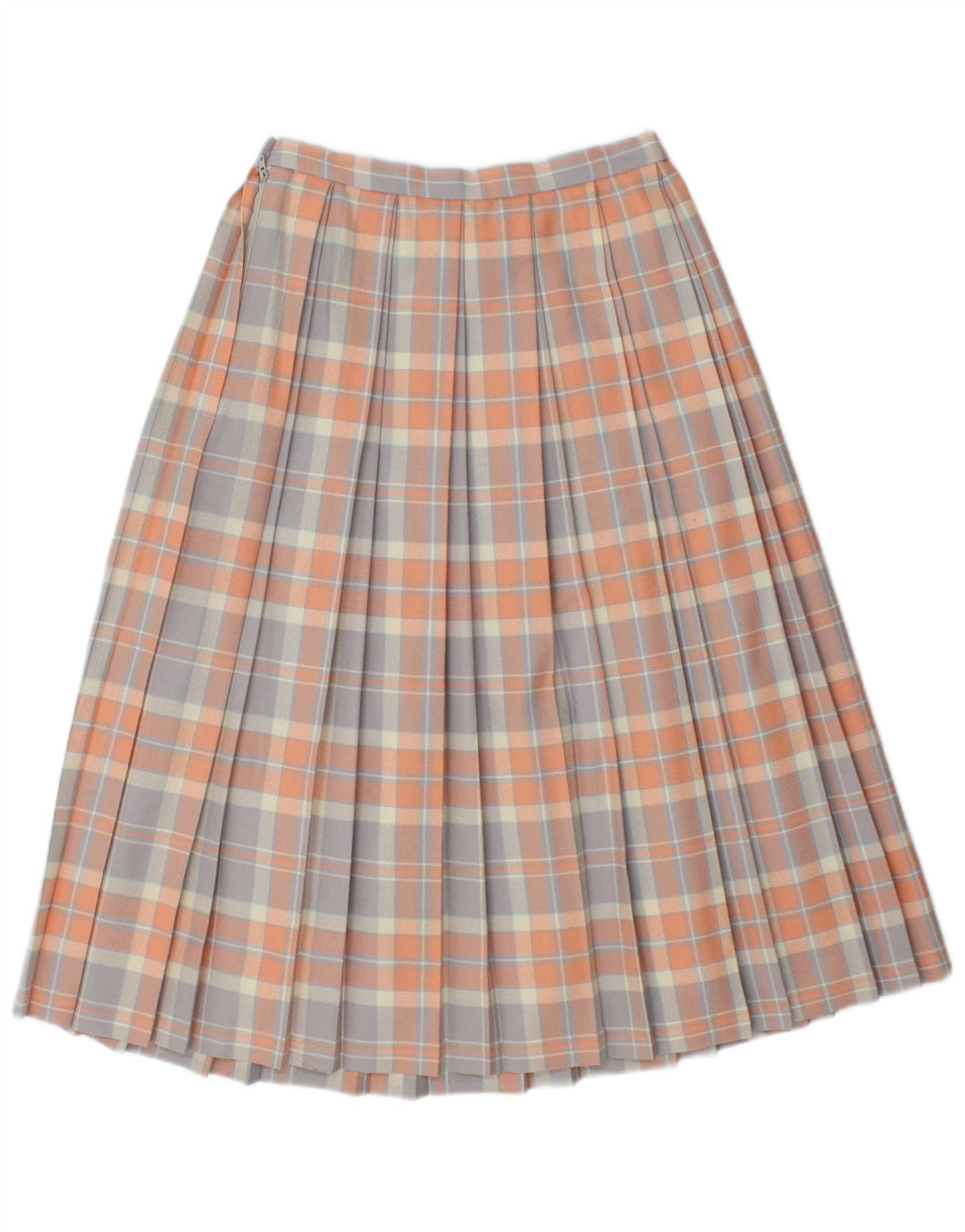 Vintage kvindekniv plisseret nederdel UK 10 Small W26 Multicolored New Wool