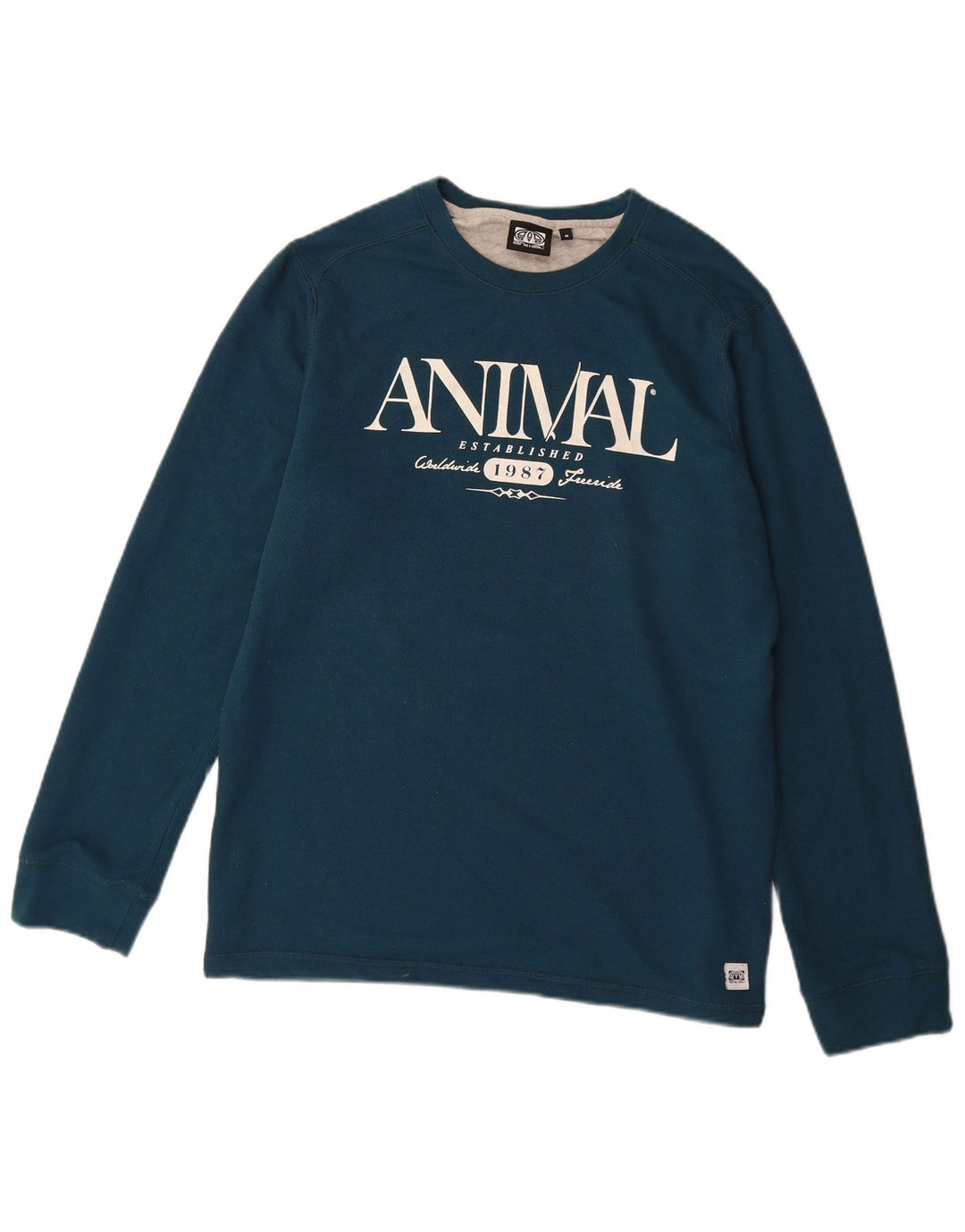 Animal Herre Grafisk Sweatshirt Jumper Medium Blå Bomuld