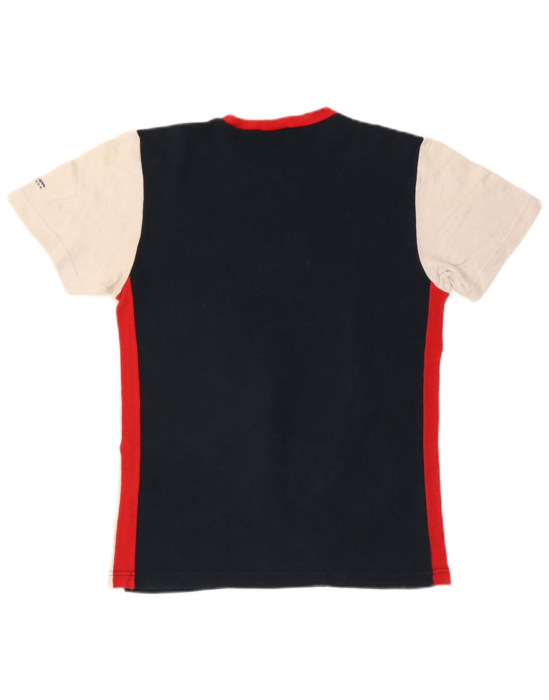 CHAMPION Grafisk T-shirt top til kvinder UK 18 XL Marineblå Colourblock Bomuld