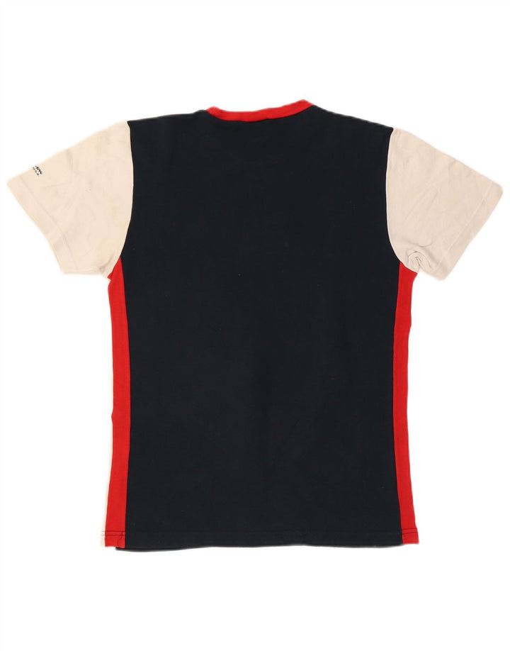 CHAMPION Grafisk T-shirt top til kvinder UK 18 XL Marineblå Colourblock Bomuld