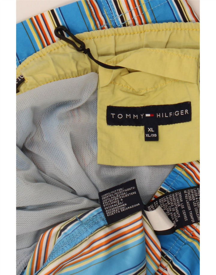 Tommy Hilfiger Badeshorts til mænd XL blå stribet polyester