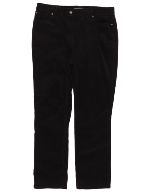 Marks & Spencer kvinders højtaljede fløjlsbukser UK 14 Large W34 L28 Bla
