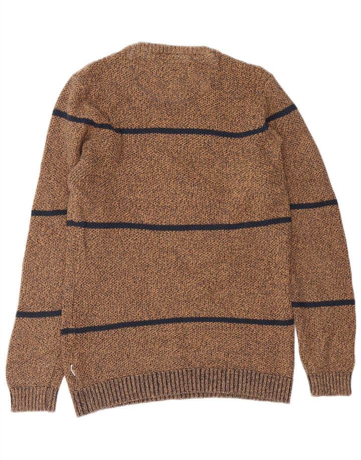 Jack & Jones Herre Core Crew Neck Jumper Sweater Stor brun stribet bomuld