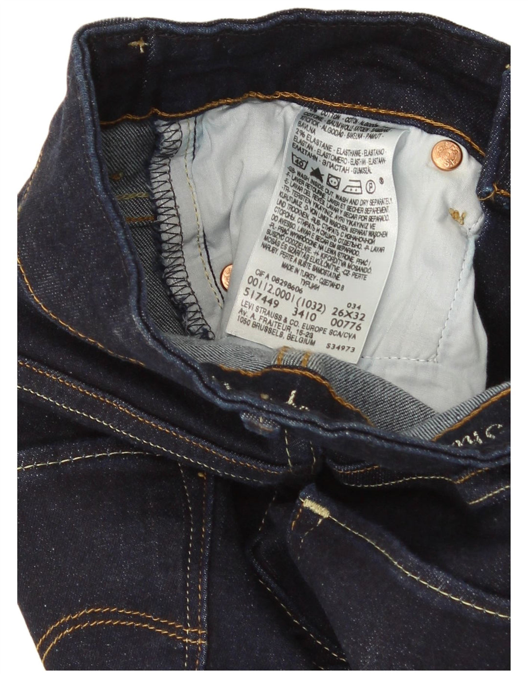 Levi's skinny jeans til kvinder W26 L32 marineblå bomuld