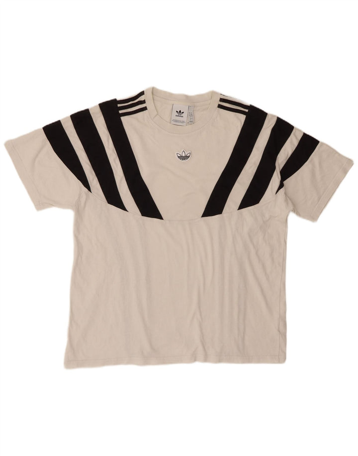 Adidas Herre T-Shirt Top Stor Hvid Colourblock Bomuld