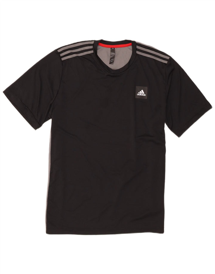 Adidas Herre T-Shirt Top Stor Sort Colourblock Polyester