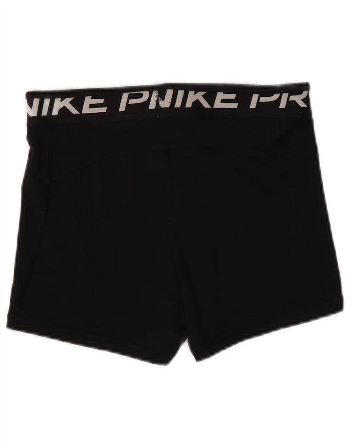 Nike Dame Dri Fit grafiske sportsshorts UK 12 Medium Sort Polyester