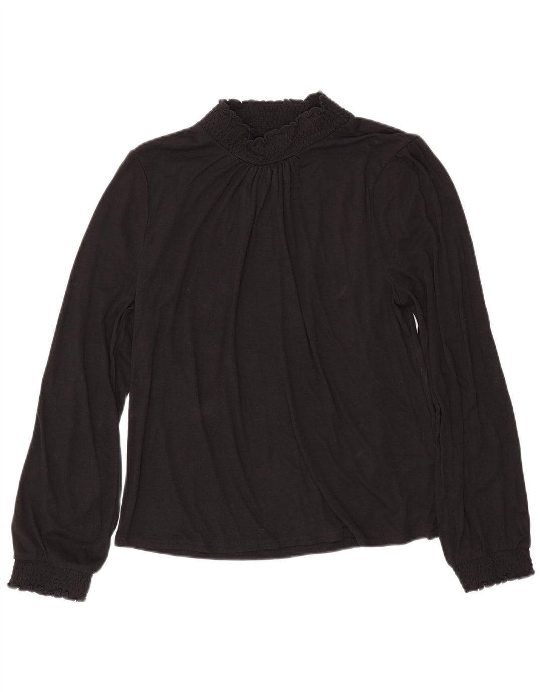 J. CREW Dame Langærmet Bluse Top UK 16 Large Black Polyester