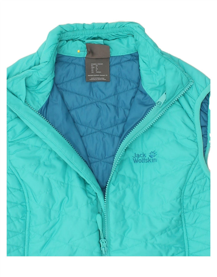JACK WOLFSKIN Womens Padded Gilet UK 6 XS Turquoise Polyester Vintage Jack Wolfskin and Second-Hand Jack Wolfskin from Messina Hembry 