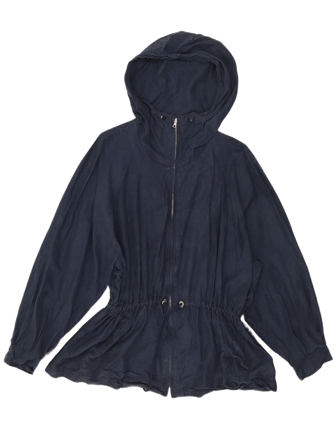 Belfe Dame Hooded Utility Jacket IT 44 Medium Navy Blue Silke