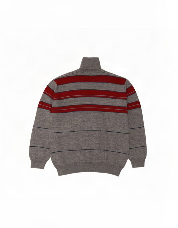 Sporting Mare Herre Zip Neck Jumper Sweater 5XL Grå Colourblock Merinould