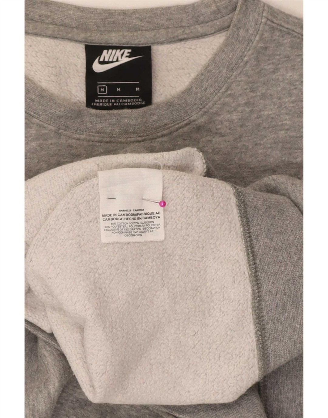 Nike Herre grafisk Regular Fit Sweatshirt Jumper Medium Grå Bomuld