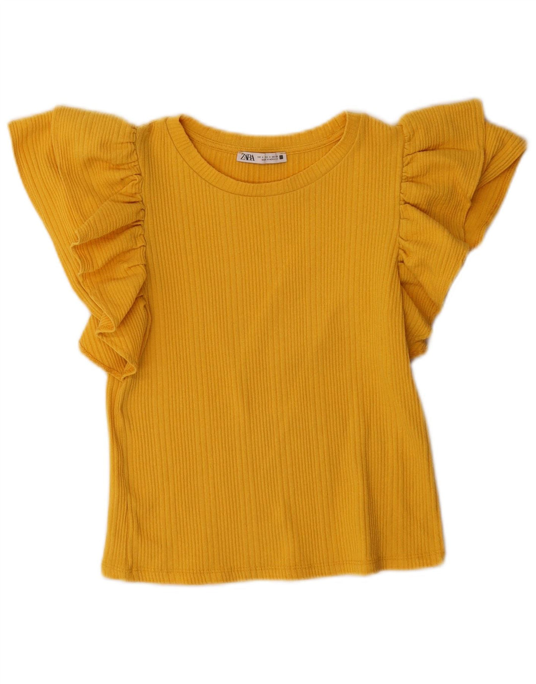 Zara Dame Bluse Top UK 10 Lille Gul