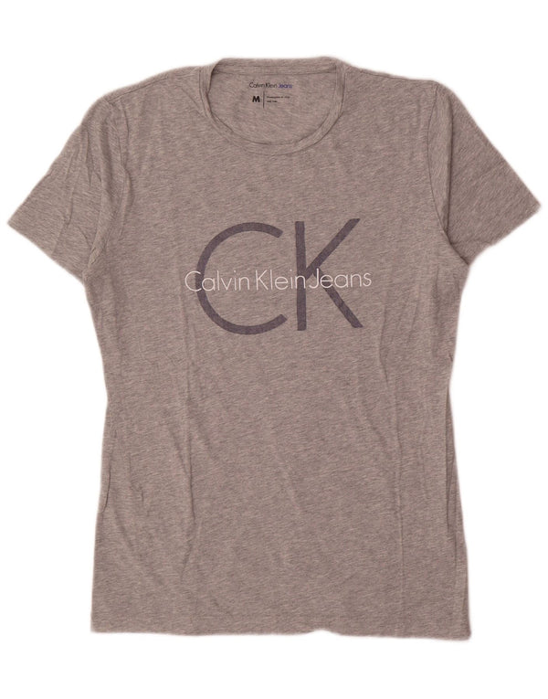 Calvin Klein Jeans Herre grafisk T-shirt Top Medium Grey Flecked