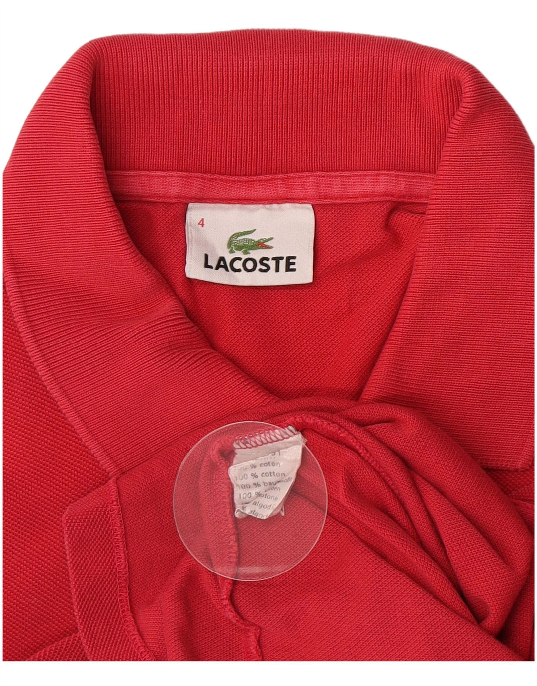 Lacoste Langærmet Polo Shirt til mænd Størrelse 4 Medium Rød Bomuld