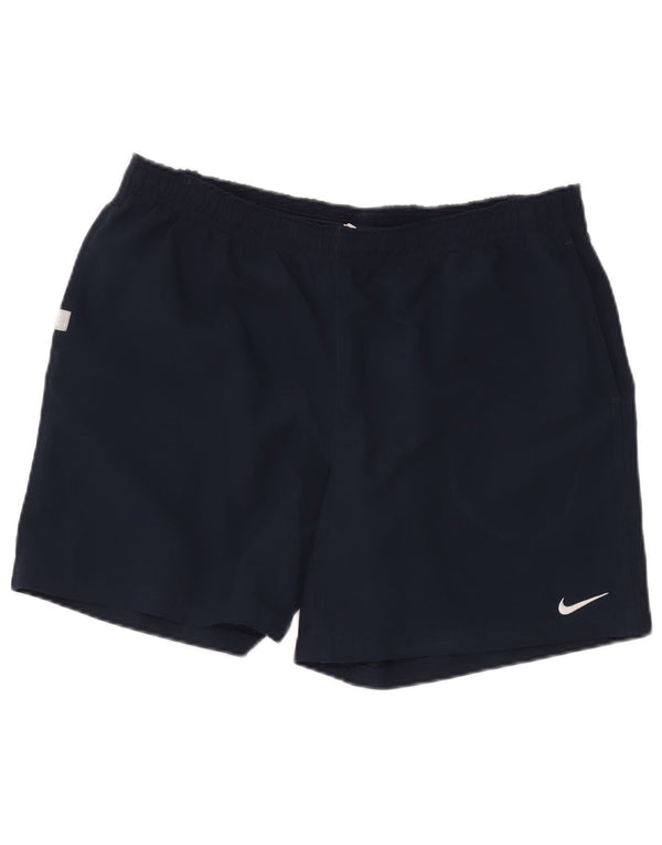 Nike Dame Dri Fit sportsshorts UK 18 XL Navy Blue Polyester