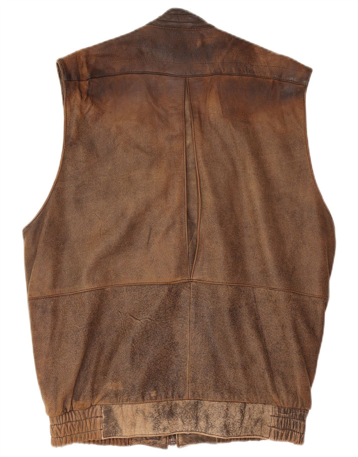 Mark Astor Herre Læder Gilet IT 48 Medium Brun