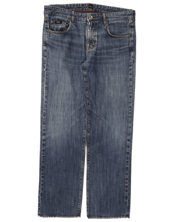 Hugo Boss Straight Jeans til mænd W36 L31 Blå
